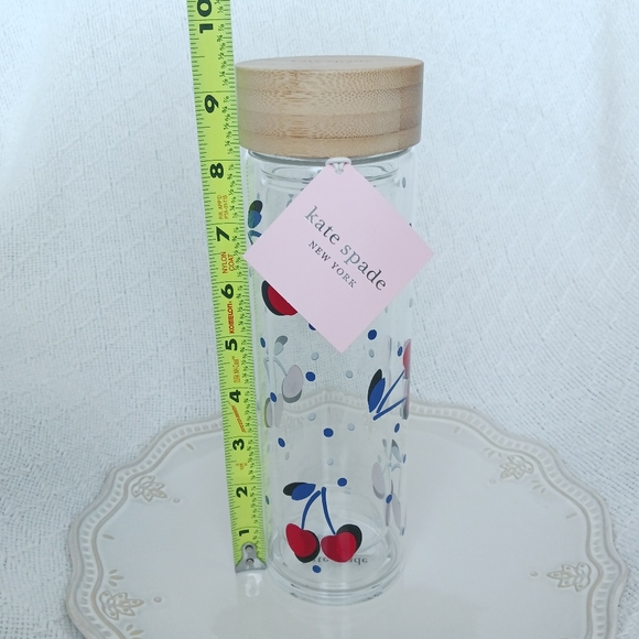 Kate Spade New York × Lenox Vintage Cherry Dot Glass Hydration Bottle 15 oz. - Picture 11 of 15